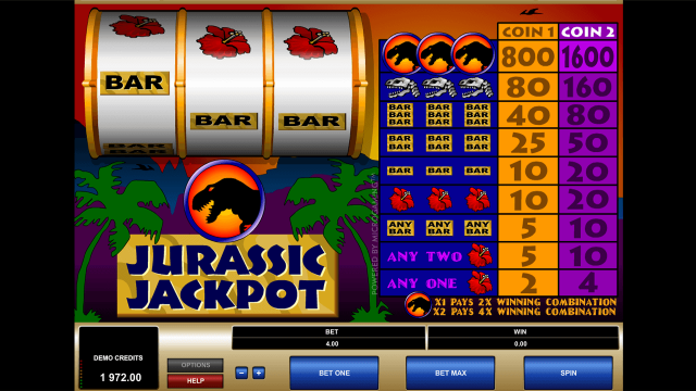 Игровой интерфейс Jurassic Jackpot 6